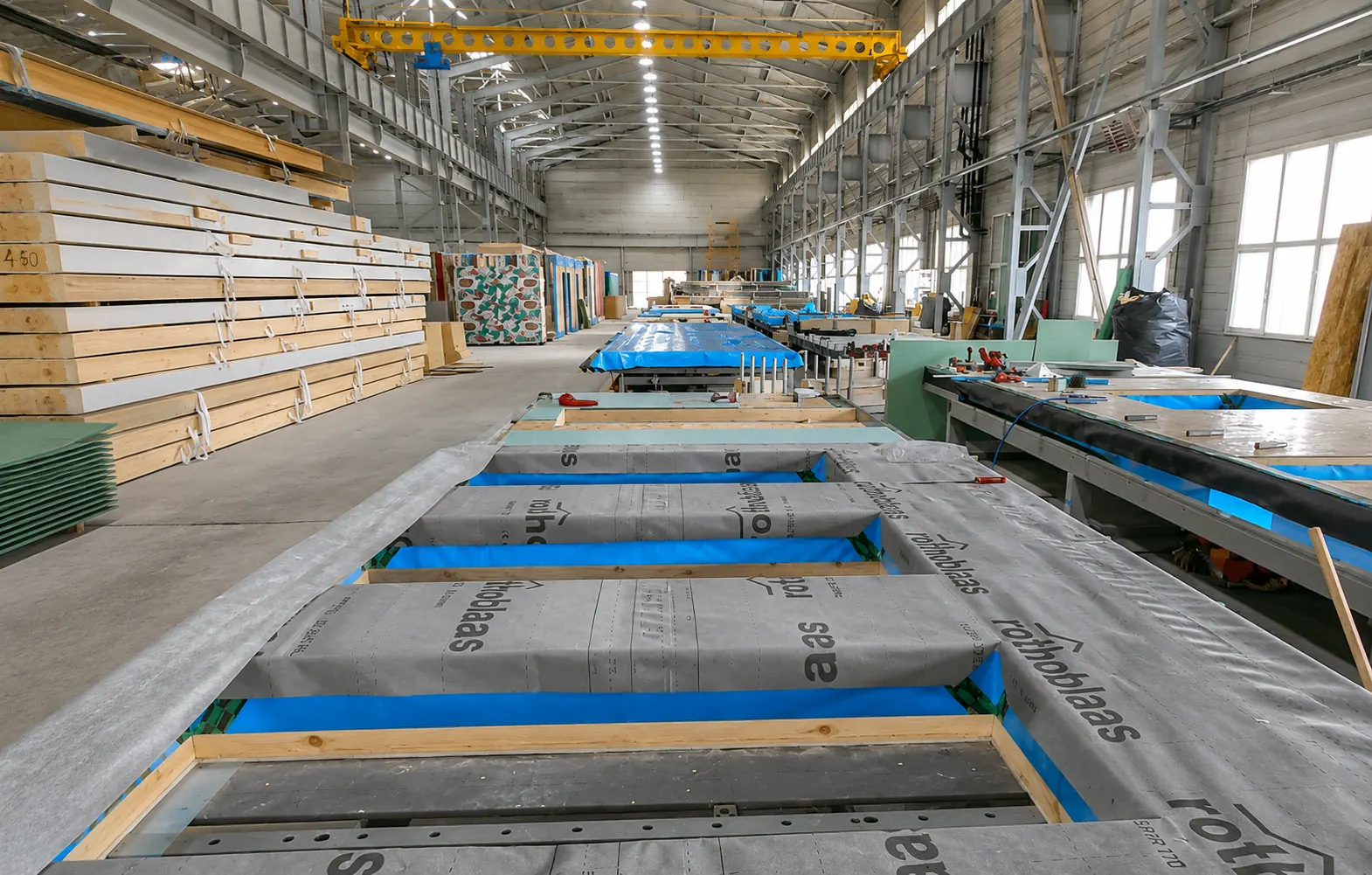 Produktionshalle für Holzbauelemente