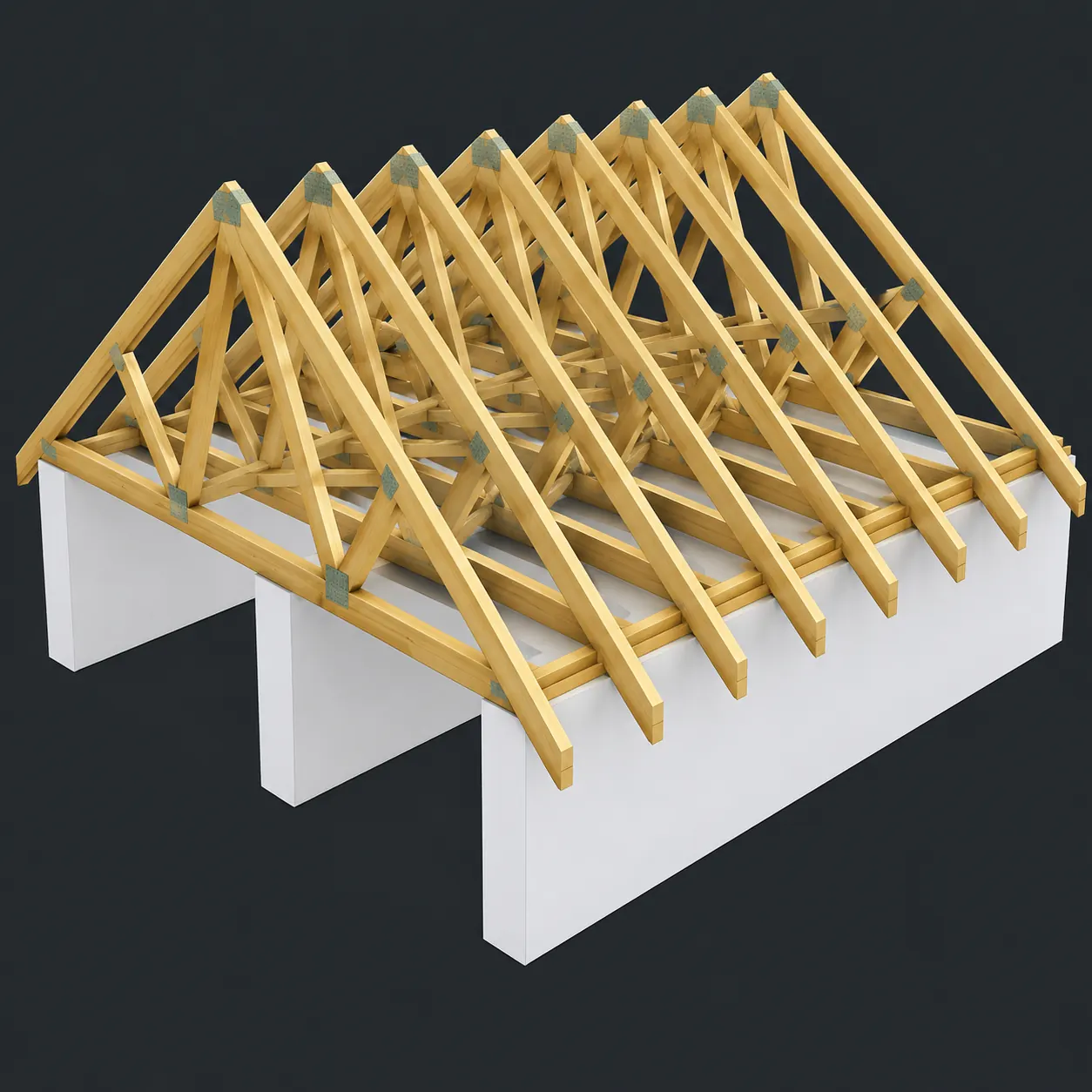 Holz-Dachbinder MiTek-Technologie